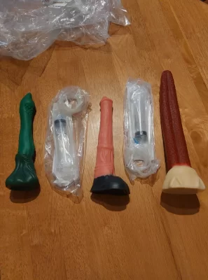 Never used pure silicone dildos